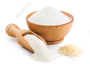 Rice flour on white