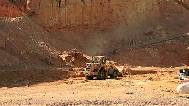 Excavator Rotate At Construction Site