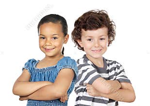 Two children of different races