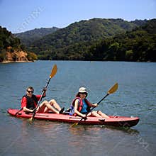 Couple kayaking