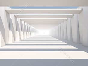 Abstract modern architecture background, empty white open space