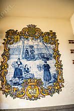Tiles or azulejos decorating the Market, the Mercado dos Lavradores or the Market of the Workers