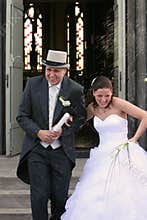 Greeting the newlyweds