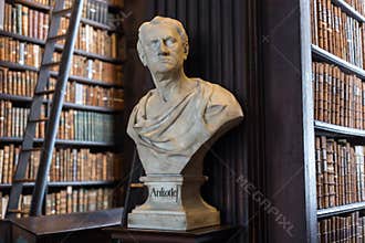 Aristotle bust in Trinity College
