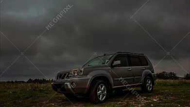 Dense storm clouds time lapse