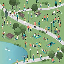 People at the city park