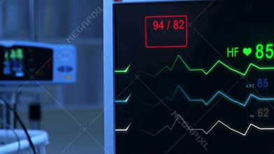 Cinemagraph of pulse checking E.C.G Monitor with pulse
