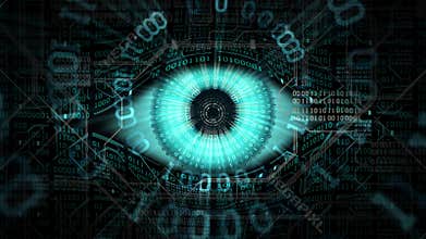 Big brother electronic eye concept, technologies for the global surveillance, security of computer systems and networks