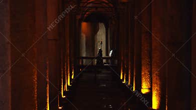 ISTANBUL, TURKEY, JUNE 3 2017: Underground water storage Basilica Cistern