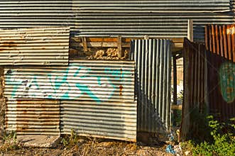 Damaged metal panels