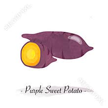 A Colorful watercolor texture vector healthy vegetable purple swee