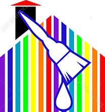 Painting brush with drop logo