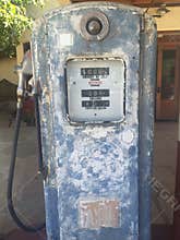 Old fashioned gas bowser