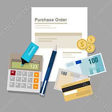 Purchase order po document paper work procurement