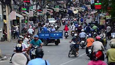 Time Lapse of Traffic in Busy District of HCMC - Ho Chi Minh City (Saigon) Vietnam