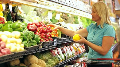 Woman Shopping In Supermarket