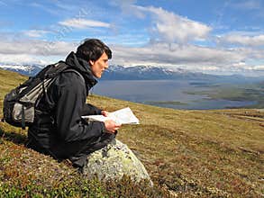 Hiking with map