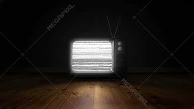 Old fashioned tv with green screen