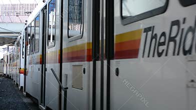 Busy Electric Commuter Train Passing