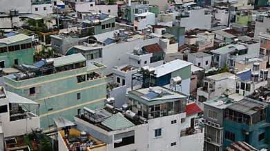 Zoom Out - View of Ho Chi Minh City Vietnam from Above
