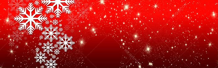 Christmas wishes, bow with stars and snow, background