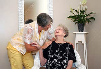 Woman and Elderly Mother