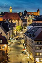 Evening cityscape, Nuremberg, Germany