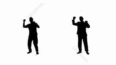 Man jumping and enjoying silhouette