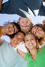 Happy group teens