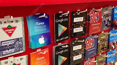 Man picking the google play gift card