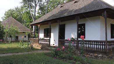Romanian household - wooden house