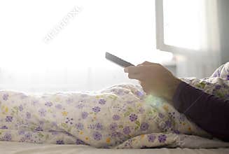 Man with remote control