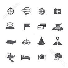 Set of tourism and travel map navigation icon vector illustration