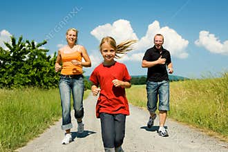 Family jogging