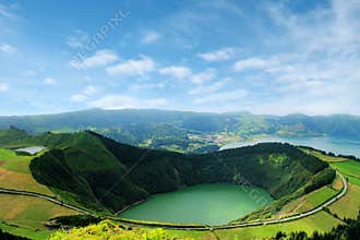 Beautiful lake of Sete Cidades, Azores, Portugal Europe