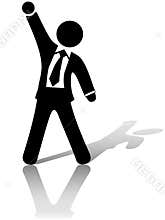 Businessman Arm & Fist Celebrate Business Success