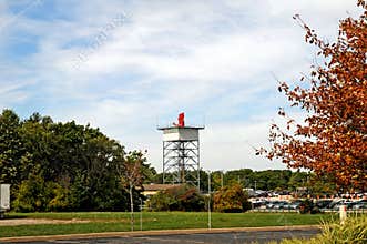 Airport radar tower and antenna