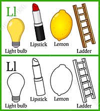 Coloring Book for Children - Alphabet L
