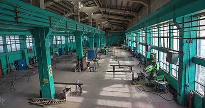 4K Old abandoned factory hall - timelapse