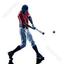 Man baseball player silhouette isolated