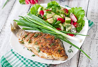 Fried fish carp