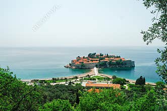 The island of Aman Sveti Stefan, Montenegro