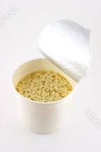 Instant noodle dish in paper cup