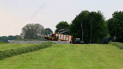 Collecting grass to make grass silage for winter