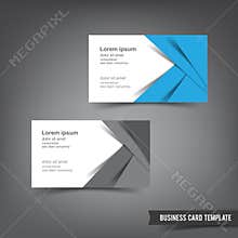 Business Card template set 031 blue and white layer