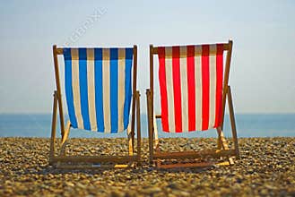 Colorful beach chairs