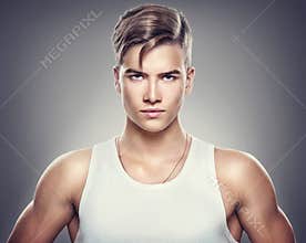 Handsome athletic young man