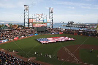 San Francisco, California, USA, October 16, 2014, AT&T Park, baseball stadium, SF Giants versus St. Louis Cardinals, National