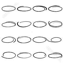 Hand drawn scribble circles, ovals to highlight parts of a text