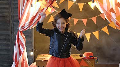 An almost crazy girl, dancing with her hair and feeling much happiness and freedom of movements.